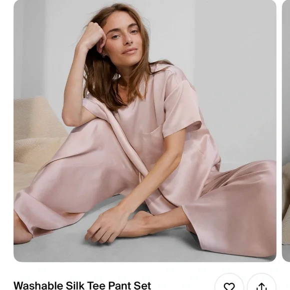 Elegant Pink Satin Loungewear Set